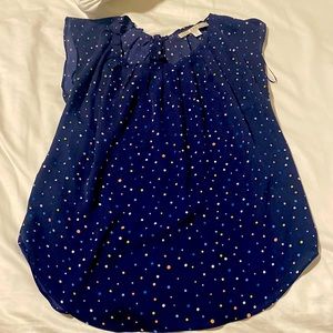 Navy Polkadot Blouse